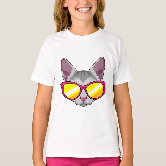 Camiseta Gato com óculos de sol (Frente)