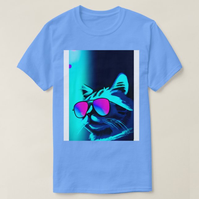 Camiseta Gato com óculos de sol 5 (Frente do Design)