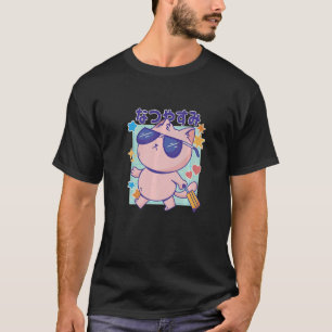 Camiseta Gato com óculos de sol e holi de verão com cotação