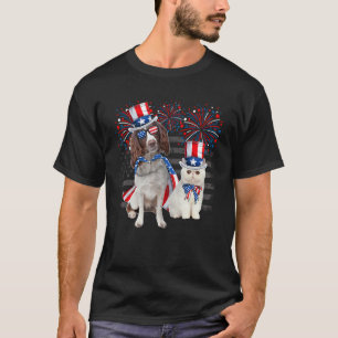 Camiseta Gato Com Óculos De Sol English Springer Spaniel Am