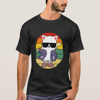 Camiseta Gato Com Óculos De Sol Retro Vintage