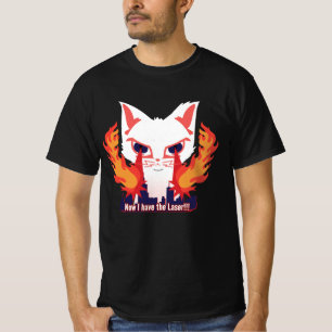 Camiseta Gato com olhos a laser queimando a cidade