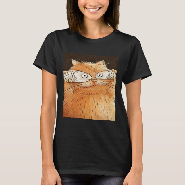 Camiseta Gato Com Olhos De Peixe (Frente)