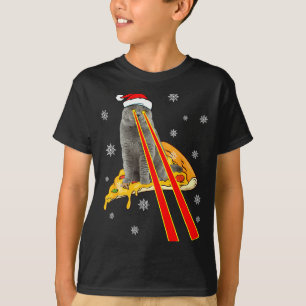 Camiseta Gato Com Olhos Laser Engraçado Zza Gato Natal 