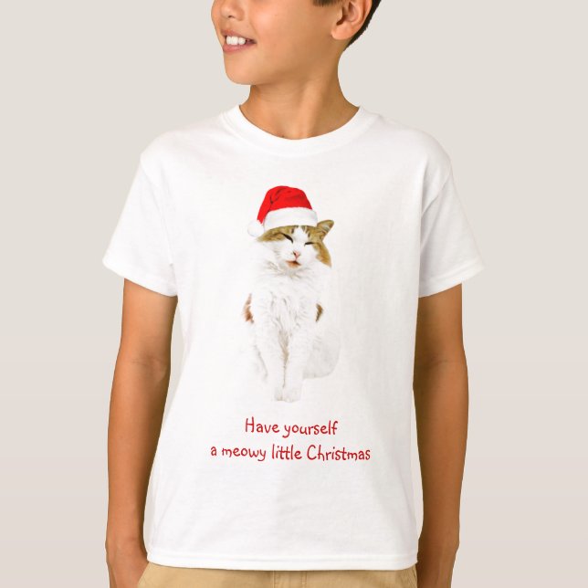 Camiseta Gato com Papai noel (Frente)