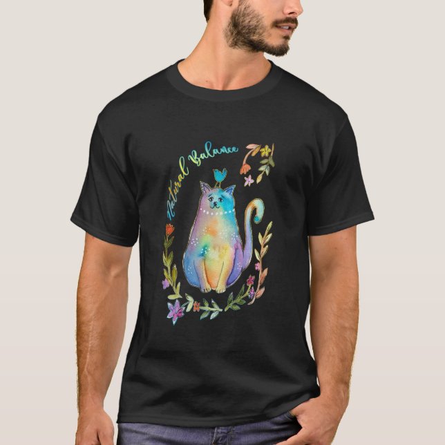 Camiseta Gato com Pássaro na Cabeça, Harmonia Animal, Equil (Frente)