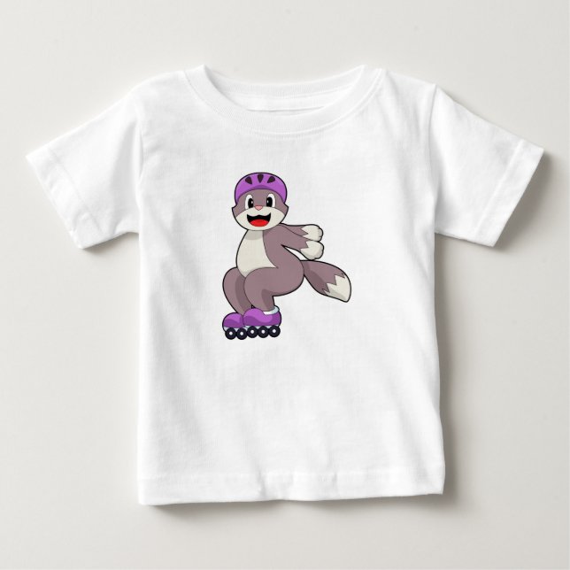 Camiseta Gato com patins de rolimã (Frente)