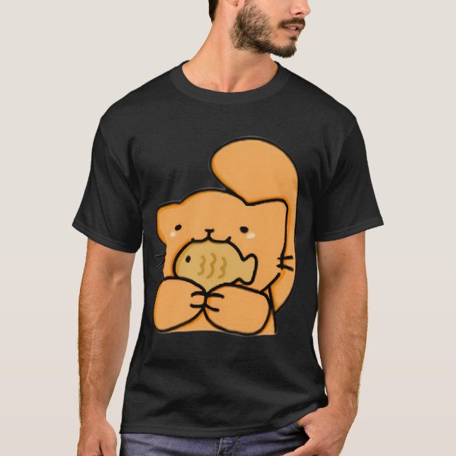 Camiseta Gato com Peixe Taiyaki (Frente)