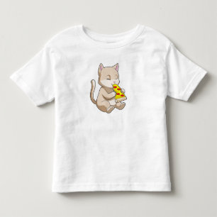 Camiseta Gato com pizza