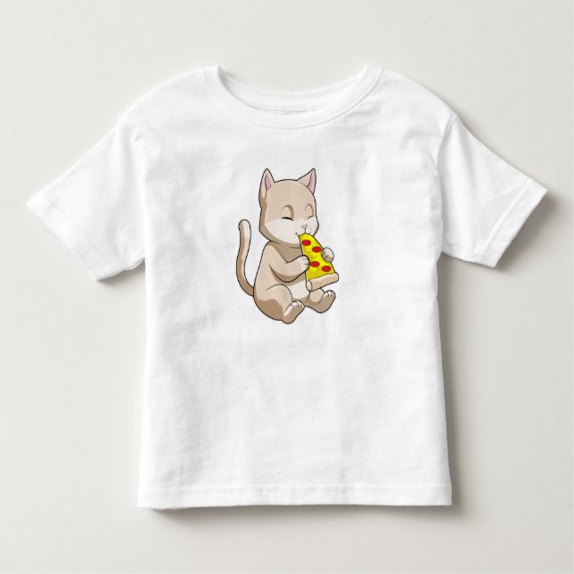 Camiseta Gato com pizza (Frente)