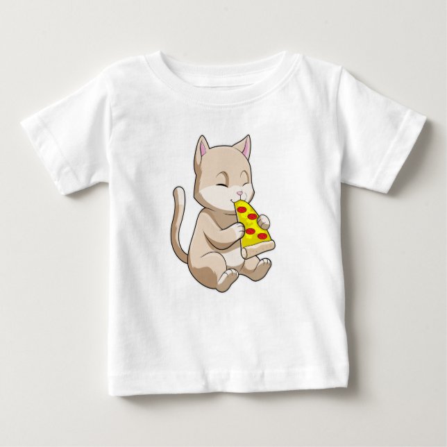 Camiseta Gato com pizza (Frente)
