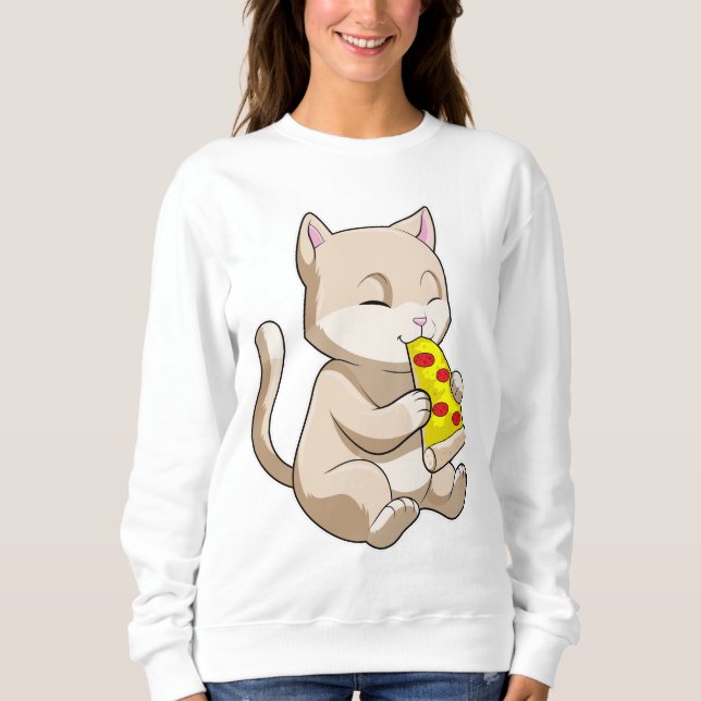 Camiseta Gato com pizza (Frente)