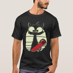 Camiseta Gato Com Skate  Gato Skatista Fofo Skater