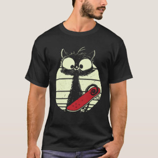 Camiseta Gato Com Skate  Gato Skatista Fofo Skater