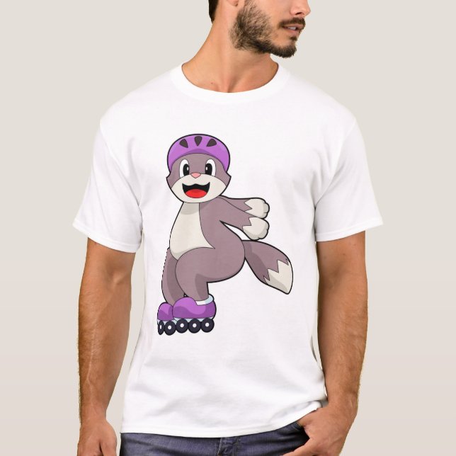 Camiseta Gato com skates (Frente)