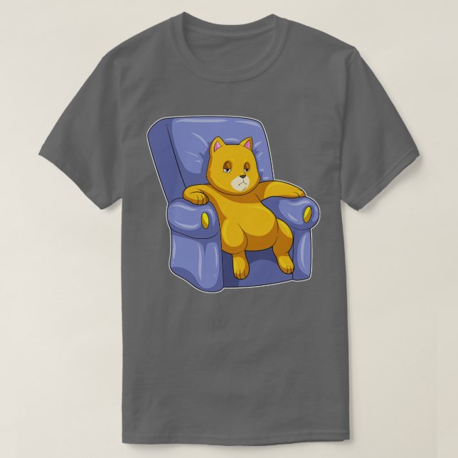 Camiseta Gato com Sofá (Frente do Design)