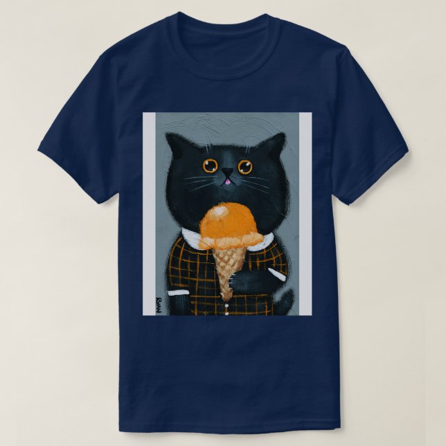 Camiseta Gato Com Sorvete De Abóbora (Frente do Design)