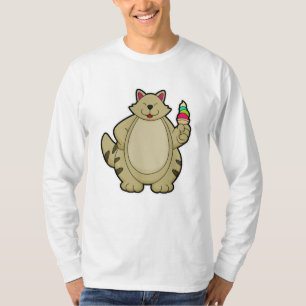 Camiseta Gato com sorvete Waffle
