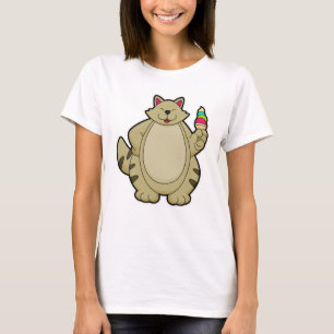 Camiseta Gato com sorvete Waffle