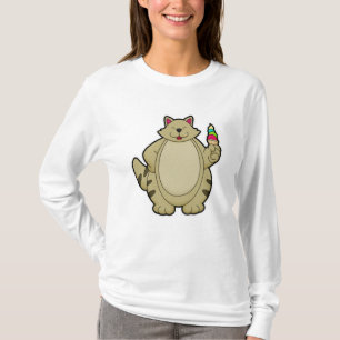 Camiseta Gato com sorvete Waffle