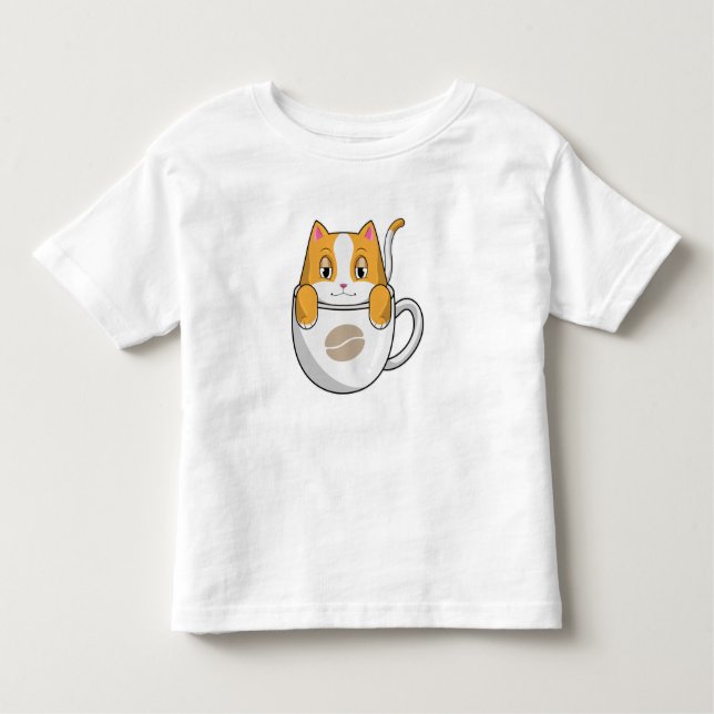 Camiseta Gato com Taça de Café (Frente)