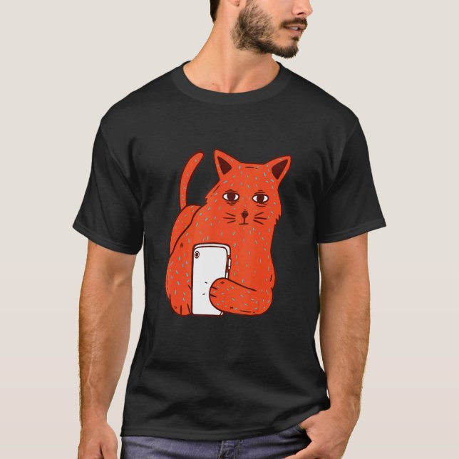 Camiseta Gato Com Telefone (Frente)