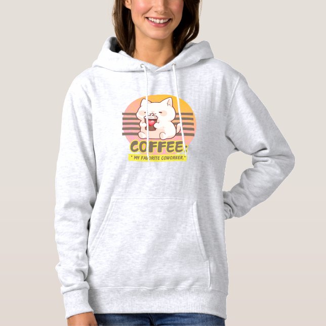 Camiseta gato com uma citação de café cardíaco (Frente)