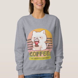 Camiseta gato com uma citação de café cardíaco