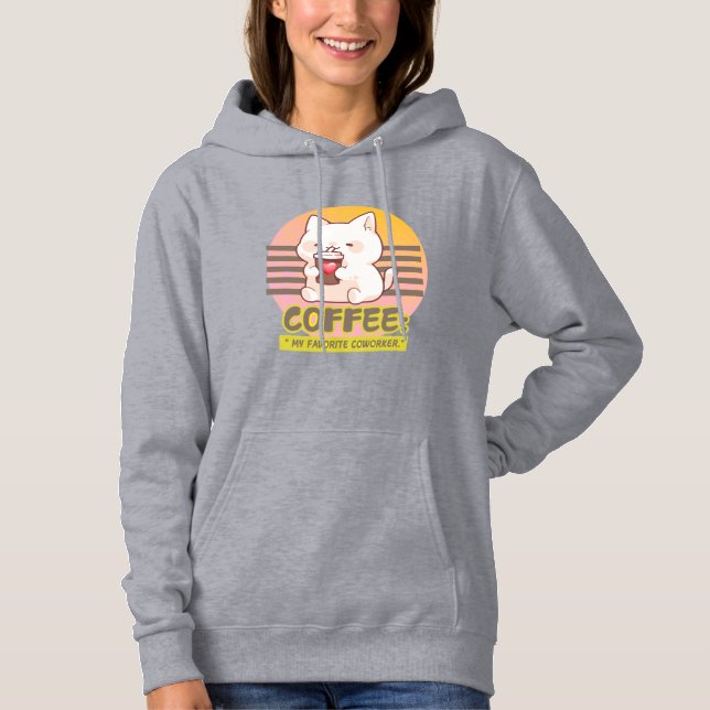Camiseta gato com uma citação de café cardíaco (Frente)