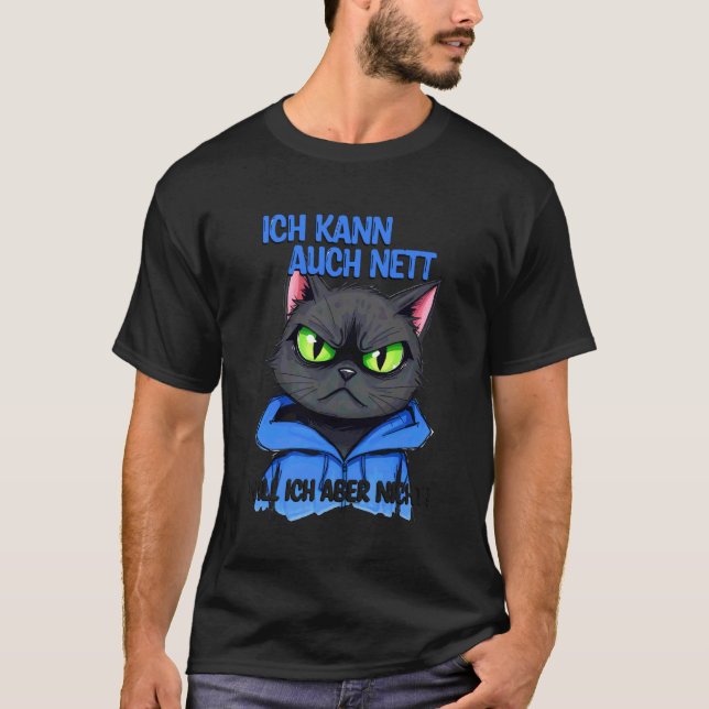 Camiseta Gato com uma expressão rabugenta - eu também posso (Frente)