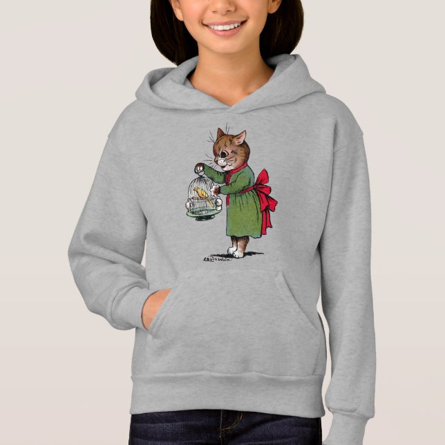 Camiseta Gato com uma gaiola de pássaro, Louis Wain (Frente)