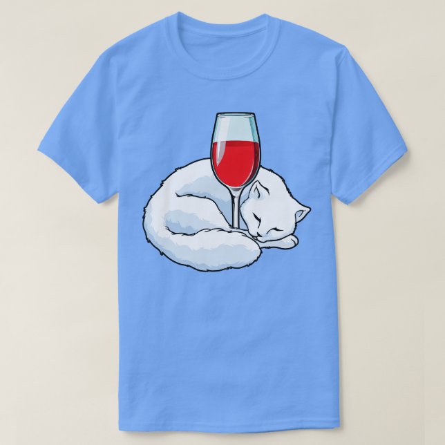 Camiseta Gato com Vidro de Vinho Vermelho 1 (Frente do Design)