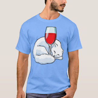 Camiseta Gato com Vidro de Vinho Vermelho 1