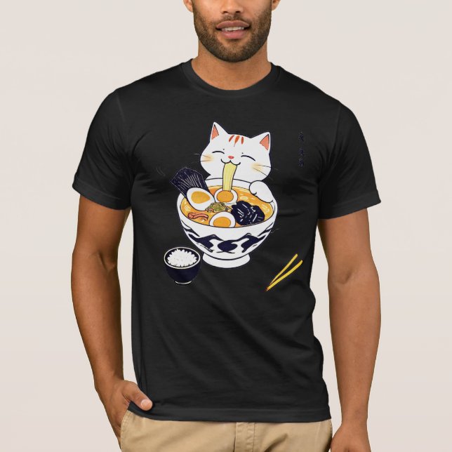 Camiseta gato come comida chinesa (Frente)
