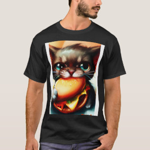 Camiseta Gato comendo Burger