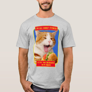 Camiseta Gato Comendo Cheeseburger