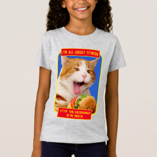 Camiseta Gato Comendo Cheeseburger
