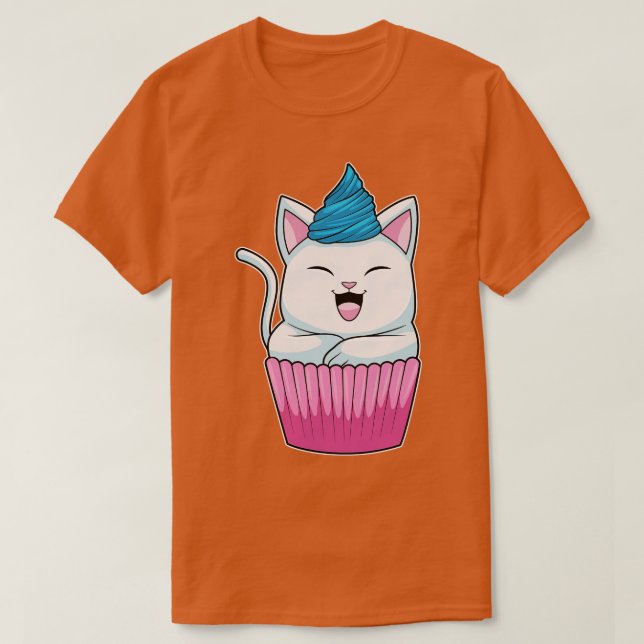 Camiseta Gato Comendo Muffin (Frente do Design)