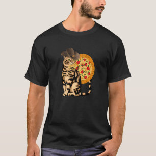 Camiseta Gato Comendo Pizza