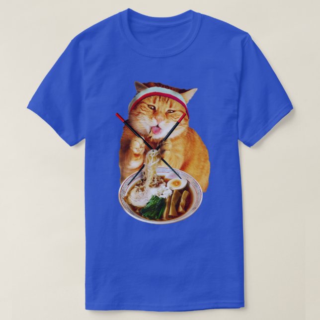 Camiseta Gato Comendo Ramen (Frente do Design)