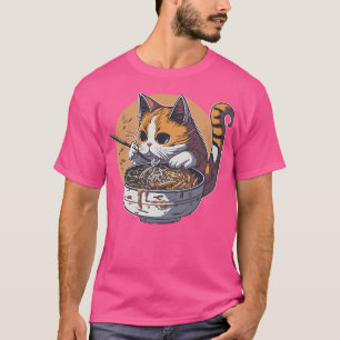 Camiseta Gato Comendo Ramen