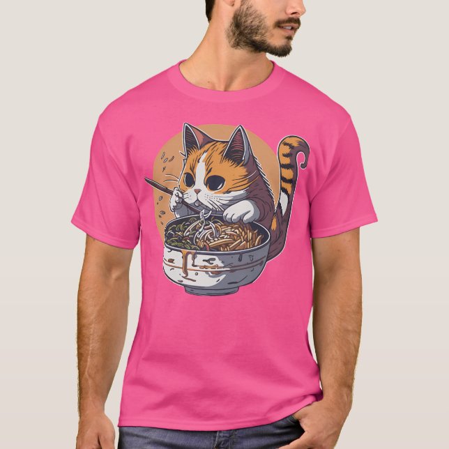 Camiseta Gato Comendo Ramen (Frente)