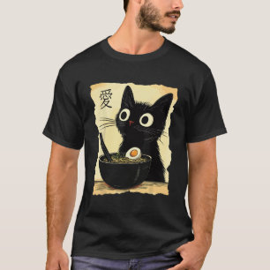 Camiseta Gato comendo ramen