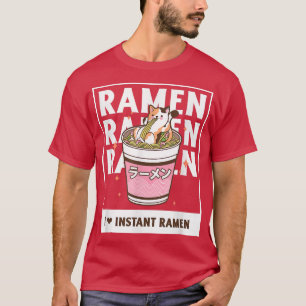 Camiseta Gato Comendo Ramen Japonês Anime Kawaii