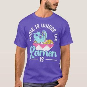Camiseta Gato Comendo Ramen Kawaii Anime
