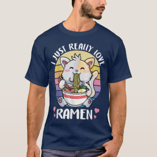 Camiseta Gato Comendo Ramen Noodle Mulheres Adolescentes Me