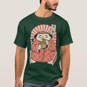Camiseta Gato Comendo Ramen Noodles Cute Kawaii - Gato Engr
