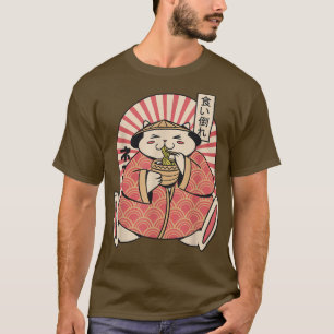 Camiseta Gato Comendo Ramen Noodles Tasmar Japonês