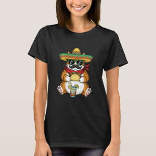 Camiseta Gato Comendo Tacos - Amante de Tacos Comida Mexica