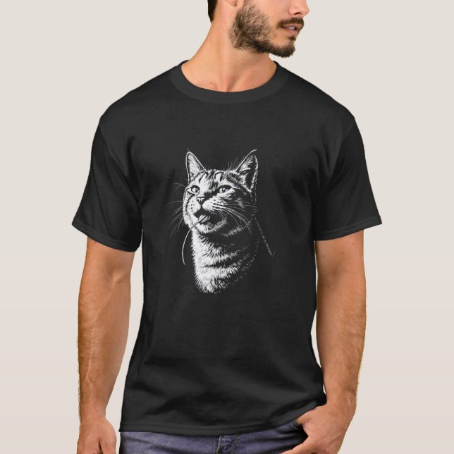 Camiseta Gato Comendo um Rato, Antisocial B Engraçado da Mo (Frente)